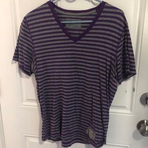 Purple stripes V-neck